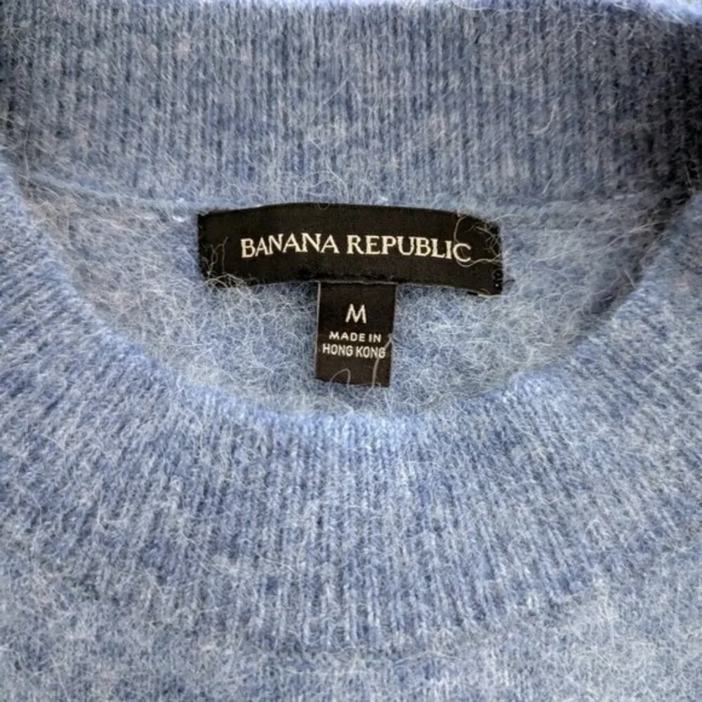 Banana Republic‎ Wool Angora Dusty Blue Knit Top Size M